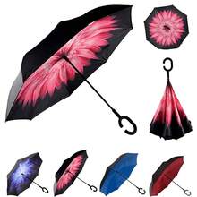 Paraguas grande de 24 varillas con diseño de arcoíris, mango largo, recto, anti-UV, para sol y lluvia. - Multicolor - Ver 3