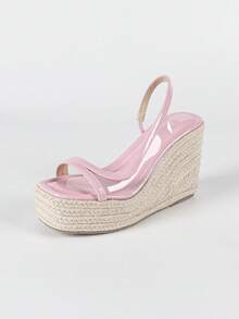 New Arrival Thick Bottom Hemp Rope Sandals, Simple Wedge Platform Fashionable Sexy Ladies Sandals - Multicolor - View 7