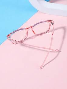 1 pieza Gafas cuadradas rosas retro con protección contra la luz azul para niños y niñas de 4 a 12 años, adecuadas para vacaciones, viajes y actividades al aire libre, con lentes fotocromáticas - Multicolor - Ver 10