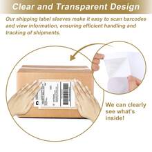 100PCS Shipping Label Sleeves, 7.5" X 5.5" Packing Slip Pouches, Packing List Envelopes/Shipping Label Envelopes For Mailing, Packing List, Packaging, Protective Documents - White - View 6