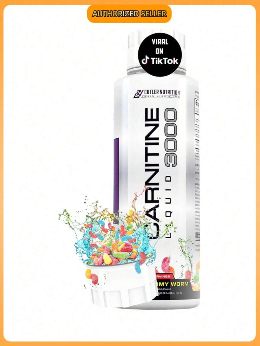 Cutler Nutrition Liquid L-Carnitine – Acetyl, Base & Tartrate Blend For Energy, Endurance & Recovery – Stimulant-Free Pre-Workout Formula – Sour Gummy Worm Flavor – 16 Fl Oz - 1 Bottle - 查看 1