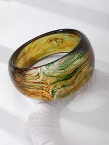 1 Pc Resin Chunky Bangle Cuff Bracelet Irregular Shape Arm Band Jewelry For Women - Multicolor - View 7