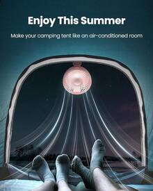 Gaiatop Ventilador oscilante para cochecito de bebé, luz LED nocturna, 4 velocidades, recargable, rotación de 360 ° , con clip, pequeños ventiladores portátiles para asiento de coche, cuna, viajes - rosa - Ver 9