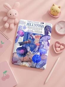 Beautiful Cartoon Star Pattern Transparent Silicone Shock-Absorbing Bracket With Pen Slot, Suitable For Galaxy Tab A8 10.5, S6 Lite 10.4, S7/S8/S9Inch. It Supports Sleep Awakening As A Holiday Gift