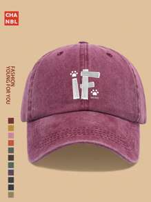1 Stück lustiger Baseball Cap mit "IF"-Aufdruck, Hundepfoten-Motiv und "Life Is OK"-Grafik, schwarze Papa-Trucker-Mütze, atmungsaktiv und komfortabel in Unifarbe, Retro-Softtopmit gebogenem Schirm, unisex, Vatertagskappe, verstellbare Größe, vielseitig einsetzbare Persönlichkeit, lässiger Outdoor-Zubehör für Fahrrad, Sport und Party, einzigartiges Geschenkidee für Familie und Freunde