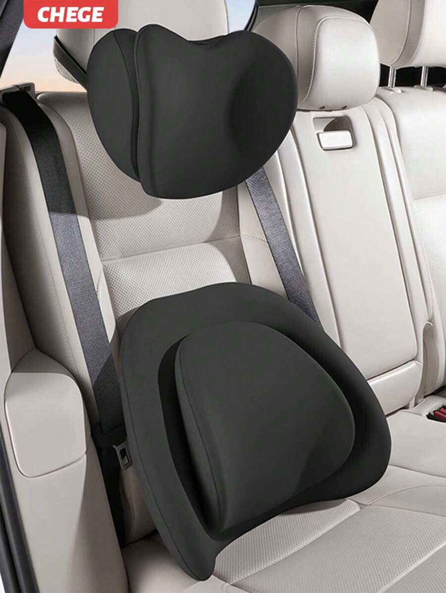 1 件汽车颈部和头枕枕，符合人体工程学的驾驶员座椅腰部支撑垫，舒适的汽车颈部保护器