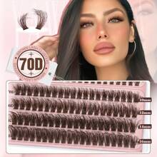 Lash Clusters C Curly Individual Lashes DIY Cluster Eyelash Extensions 10-16mm Natural Eyelash Clusters 144 Pcs Soft Lashes Clusters With Thin Lash Band DIY Lash For Self Application
