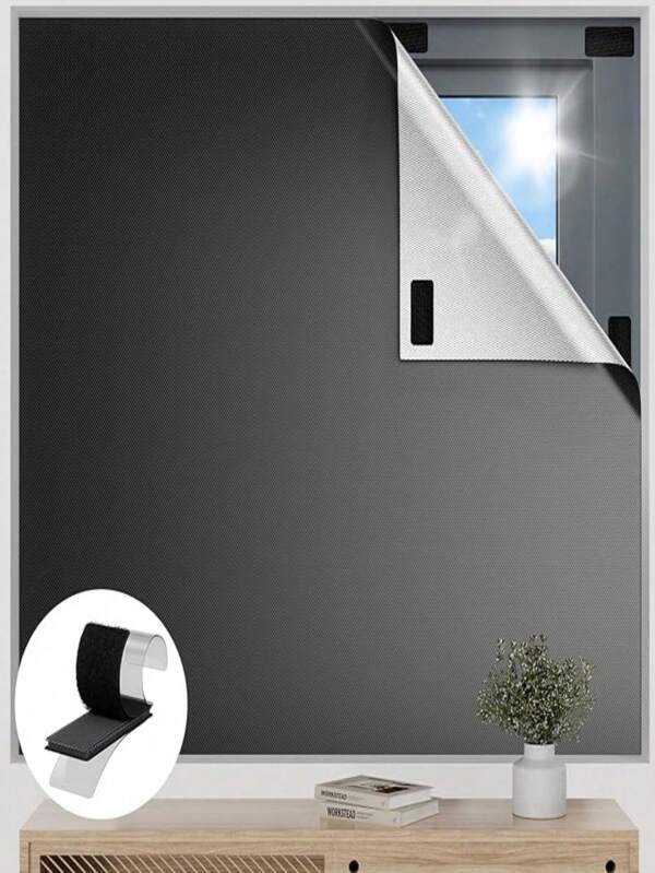 Rideau d'obscurité pour fenêtre de toit, rideau anti-UV, rideau d'obscurité temporaire, nouveau rideau d'obscurité à 100%, panneau d'obscurité totale, tissu d'obscurité portable, convient pour la chambre, la fenêtre de voiture, l'obscurité, installation simple, peut être coupé selon sa propre taille