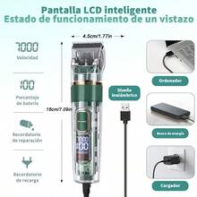 Hair Clipper for Cats and Dogs - Heavy Duty Cat and Dog Hair Trimmer, Silent Cordless Electric Shaver with USB Rechargeable - Negro - Ver 3