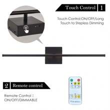 Lámpara de pared inalámbrica y recargable por USB, regulable mediante control remoto, con 3 temperaturas de color, apta para sala de estar, dormitorio, gabinete de TV, entrada