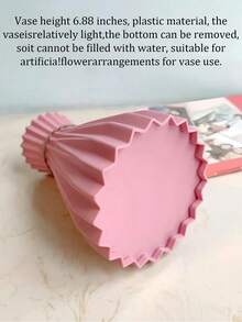 2 件/套坚固的塑料花瓶,带人造郁金香,适合装饰餐厅、客厅、阳台、咖啡厅、卧室、书房、派对、情人节礼物 - 粉色 - 查看 6