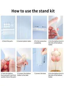 مجموعتان طقم قوس البالونات بقاعدة لاصقة ذاتية القوام، حامل أعمدة البالونات، ملحقات البالونات، لحفلات عيد الميلاد والزفاف والذكرى السنوية