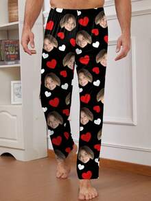 定制男士睡裤，可印制独特的大头照，情侣换脸，营造节日氛围，保暖睡衣，圣诞居家氛围