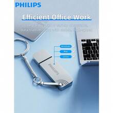 PHILIPS 飞利浦 128GB USB 3.2 OTG 闪存盘兼容 iPhone、iPad 和电脑 - 外部移动存储，用于存储照片、视频等，让您的生活更轻松