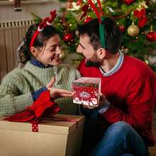 1个圣诞快乐现金盒礼盒，趣味拉钱礼盒，惊喜礼盒，圣诞节送朋友、女友、妻子、姐妹的现金礼物 - 彩色 - 查看 2