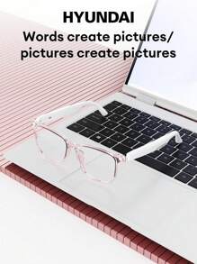 HYUNDAI HY-C8 AI Smart Glasses Bluetooth Earphones, Smart Translator, Cross-Language Communication Voice Assistant, Real-Time Translation, Meeting Records, Superb Battery Life, Low Latency Music & Calls, Wireless Glasses Earbuds For Business & Travel