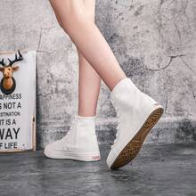 Women Canvas Shoes - White Internal Height Increase - View 4