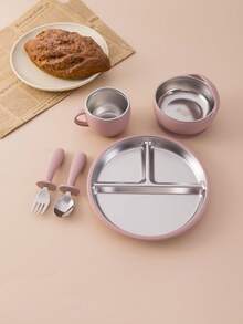 5PCS Personalized Customization Name Children Suction Base Plate Suction Base Bowl Cup Spoon Fork Sets Stainless Steel Silicone Tableware For Children First Stage Utensils Training Self Feeding Cutlery Print On Demand Children Essentials,Multi-Functional,Ornamental,Letter,Stylish,Modern,Colorful,Cute,Adorable,Casual,Custom,Personalised,Unique,Customized,Ideal Gifts For Him,Ideal Gifts For Her,Customized Kids Tableware,Christmas Gift Supplies ,Travel Organizer - Multicolor - View 19