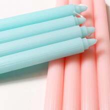 10 Zoll (25 cm) / 8 Zoll (20 cm) schlichte vertikal gestreifte Kerzenständer, rot/weiß/blau/grün/lila/grau/gelb/orange/rosa/schwarz/weinrot, farbige Kerzen, 8 Stunden Brenndauer/Stück, geometrisches Streifendesign, geeignet für Heimdekoration, Hochzeitsdekoration, Freundschaftsgeschenke, Dinnerpartys, duftfreie Kerzen, romantische Dekoration, für alle Jahreszeiten - Verschiedenfarbig - Übersicht 8