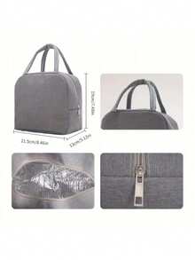 1pc Solid Color Aluminum Foil Insulated Lunch Bag, Portable Lunch Tote Bag For Work, Schoolback To School School Stuff Bag For School Lunch Bag For Women Cooler Bag Picnic Accessories School Accessories - Multicolor - View 7