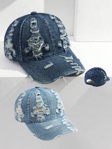 1 Chiếc Mũ Lưỡi Trai Denim Cổ Điển Đã Giặt Cũ, Mũ Snapback Thời Trang Thường Ngày Cho Cả Nam Và Nữ, Chống Nắng & Thoáng Khí - Nhiều màu - Xem 8
