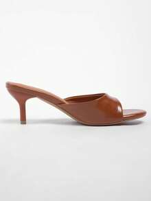 Sandal Wanita Model Mule Hak Tinggi Model Stiletto Terbaru untuk Musim Panas - Coklat - View 4