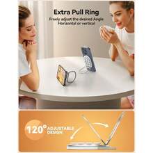 Suction Cup Phone Mount Magsafe Phone Grip With Pull Ring Phone Suction Grip For IPhone  Android Cell Phone Grip Holder For Creators Selfies Fitness White - White - View 6