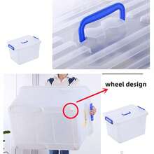 20L 26L 35L 45L Plastic Storage Box Boxes Lid, With Handles, With Wheels Food Toy Clothes Container Home Kitchen Office - White - View 4