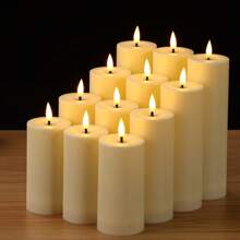 12pcs Candle Set + New Fake Candles + Electronic Flameless Candle Lights + ABS Material + Remote Control High-End Candle Lights + Suitable For Romantic Atmosphere, Birthday Romance, Wedding Creative Timed Candles (Batteries Not Included)