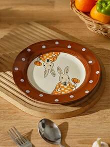 1 套新款 Hera Rabbit 陶瓷餐具套装，优雅情侣碗盘，实用燕麦碗、沙拉碗、蔬菜盘、餐盘，适合家庭厨房、派对使用，非常适合情人节 - 彩色 - 查看 11