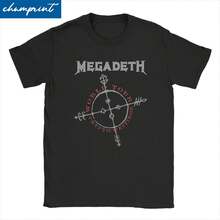 Men Women's Megadeths Metal Music T Shirts Pure Cotton Clothing Cool Short Sleeve Round Collar Tees Party T-Shirts - 黑色 - 查看 1