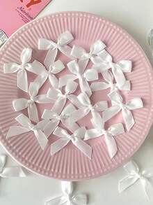 50 件可爱芭蕾舞风格迷你缎带蝴蝶结，DIY 工艺装饰配件，适用于时尚和发饰