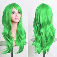 Soowee, pelucas sintéticas de 70cm de largo, peluca de Cosplay rosa y púrpura, pelo ondulado para disfraz de Halloween, postizos falsos para mujer XDMM - Morado - Ver 3