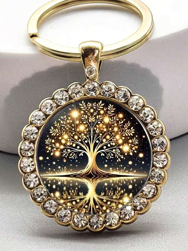 1 Stück Lebensbaum Schlüsselanhänger, geeignet für Taschen und Schlüssel, ideal als Geburtstags-, Jahrestags- oder Valentinstag-Geschenk, einfacher und modischer Schlüsselanhänger für den Rucksack in der Schule