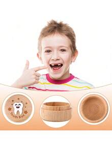 3D Carved Fairy Box, Wooden Tooth Fairy Box For Lost Teeth, Cute Tooth Holder For Boys Girls Children Birthday (Random Style) - Multicolor - View 3