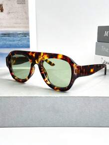 Ochelari de soare Retro Pilot Border pentru femei și bărbați, ochelari de soare cu lentile decorative, potriviti pentru petreceri zilnice pe plajă, fotografiere pe stradă, ochelari de soare Preppy pentru școală, în formă de scut, nuanțe de ochelari de soare