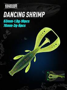 KINGDOM 王国舞动虾软饵 1.8g 3g 63mm 76mm 游泳饵 人工鱼饵 摇摆器 软虫 Ned Jig Rig 鱼饵