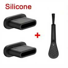Type-C Charging Port Dust Plug Protective C-Shaped Charging Port Cover With Cleaning Brush - Suitable For IPhone 15 16 17 Series
