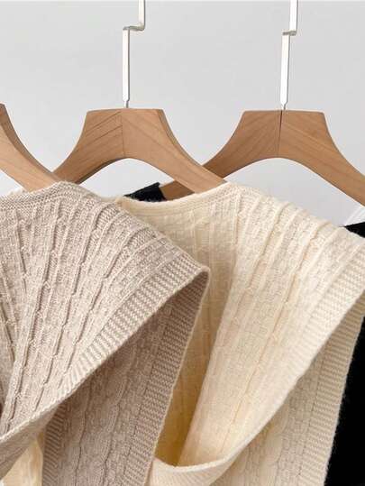 1PC Hooded Knitted Shoulder Shawl, Office Air Conditioning Room Neck Warm Fake Collar, Cashmere Texture Outer Shirt Scarf, Fashionable Multi-Functional Scarf Scarf, Suitable For Daily Travel At Home Use. For Dress