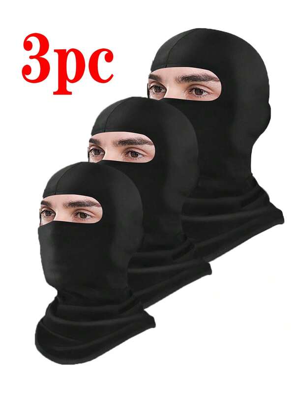 3 Piezas/1 Pasamontañas máscara facial para hombres y mujeres - Esquí, snowboard, motocicleta, protección solar y protección contra el viento Cuello de verano refrescante, protector de motocicleta Bufanda de esquí para hombres/mujeres