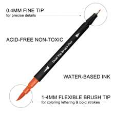 24 Pcs Double-Ended Brush Marker Pens, Fine Point & Brush Tip, Suitable For Coloring Books, Bullet Journals For Kids And Adults, Back To School Supplies, High Quality - Birthday Gift - Christmas Gift - Easter Gift - Valentine's Day Gift - Halloween Gift - Perfect Gift