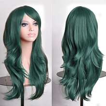 Soowee, pelucas sintéticas de 70cm de largo, peluca de Cosplay rosa y púrpura, pelo ondulado para disfraz de Halloween, postizos falsos para mujer XDMM - Morado - Ver 5