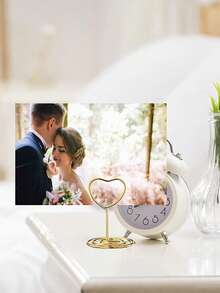 20 buah Tempat Nomor Meja Mini, Tempat Kartu Nama, Tempat Kartu Meja, Penyangga Nomor Meja, Tempat Foto Tanda Meja Berbentuk Hati, Klip Memo Menu untuk Dekorasi Meja Hari Valentine, Wisuda, Dekorasi Hari Ibu - Emas - View 4