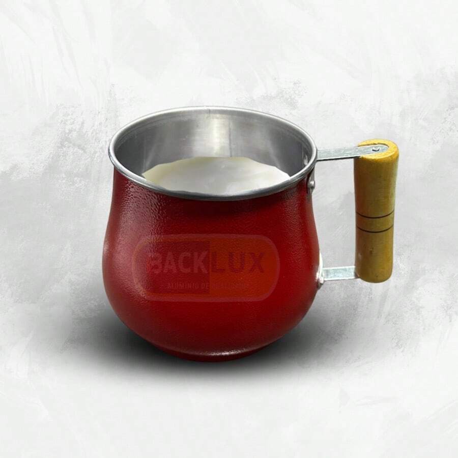 ALUMINUM MUG WITH WOODEN HANDLE 1.2 LITERS - Red - View 1