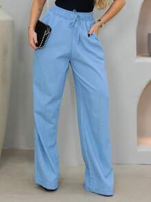 Women's Winter Wide Leg Pants DASSH - Light Wash - View 2