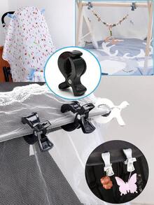 Durable 2 Packs ABS Alligator Clip Stroller Hooks - Portable Universal Stroller Accessories For Pram Peg, Car Seat Clips