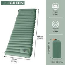 3.9'' Thick Hiking Camping Inflatable Sleeping Pad | Built-In Pillow & Foot Pump | Portable Single/Double Air Mattress For Outdoor Travel - N04 - View 13