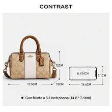 Coach Mini Rowan Satchel Bags For Women Crossbody Bag 2-Way Wear Business Casual Women Purses Handbag Gift For Her - Khaki - View 7