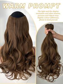 黑色长款波浪卷发接发，女士合成全头假发 - 巧克力棕 - 查看 12