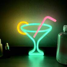 1 件霓虹灯火焰、火箭、牛头、外星人、欢迎霓虹灯，电池或 USB 供电 LED 装饰灯，11x7.36x0.7 英寸（28x18.7x1.8 厘米），适用于桌面、墙面装饰、游戏室、女孩卧室、宿舍、酒吧、庭院、露营、周年纪念、情人节生日派对、节日礼物、万圣节、圣诞节 - 白色 - 查看 68